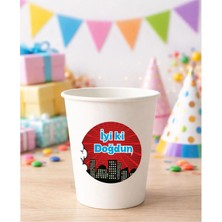 20 Adet 4 cm Süperman Yuvarlak Happy Birthday Doğum Günün Kutlu Olsun Sticker Çıkartma Etiket