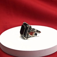 Hünertaş 925 Ayar Gümüş Erkek Yüzük - Kudüs