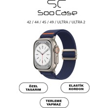 SC Soo Case Apple Watch Ultra Uyumlu Titanyum Kancalı Alpine Dokuma Kordon Kayış SOO-110