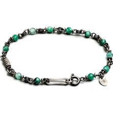 Quavo Oxide Silver & Green Aventurin - Kadın Bileklik MEY2522017