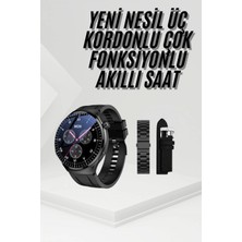 Marsilyan Amoled Ekran Metal Deri Silikon Kordonlu Uyku ve Sağlık Takibi