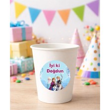 20 Adet 4 cm Elsa Frozen Yuvarlak Happy Birthday Doğum Günün Kutlu Olsun Sticker Çıkartma Etiket