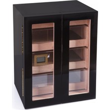 Premium Quality Santa Rosa Siyah 4 Çekmeceli Sedir Humidor Puro Kutusu - TR7532