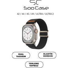 SC Soo Case Apple Watch Ultra Uyumlu Titanyum Kancalı Alpine Dokuma Kordon Kayış SOO-110