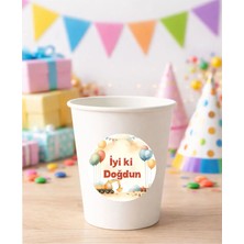 20 Adet 4 cm Inşaat Yuvarlak Happy Birthday Doğum Günün Kutlu Olsun Sticker Çıkartma Etiket