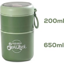 Porsima Yemek Termosu Çelik Yemek Termosu Lunch Box Taşınabilir Yemek Kabı Termos 710 Ml - Yeşil