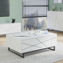 Nilah Axis Modern Orta Sehpa Beyaz