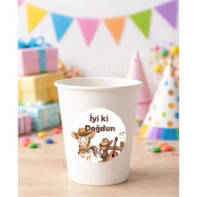 20 Adet 4 cm Çiftlik Hayvanları Happy Birthday Doğum Günün Kutlu Olsun Sticker Çıkartma Etiket