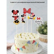 Minnie Mouse Temalı Konsept Doğum Günü Pasta Süsü Doğum Günü Süsü