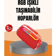 Marsilyan Ipx6 Su Geçirmez Rgb LED Işıklı Taşınabilir Bluetooth Hoparlör 2400 Mah