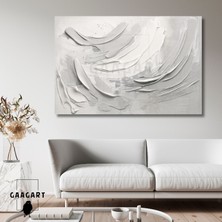 Gaagart Tekli Yatay Kanvas Tablo Dijital Baskı Gri Soyut Fırça Darbeleri