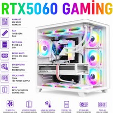 Apphirex Penta W56 Ryzen 7 5700X | 16GB Ram | 512GB M.2 SSD | RTX5060 8gb | Sıvı Soğutmalı Beyaz Masaüstü Oyun Bilgisayarı