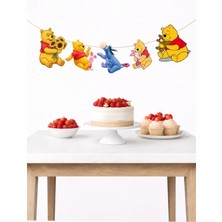 Sinek Kupası Tasarım Ayı Winnie The Pooh Temalı Banner Parti ve Doğum Günü Süsü 5 Figür