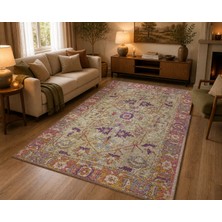 Hoom Rugs Arkaik Plz 04 Eflatun Etnik Renkli Vintage Makine Halısı