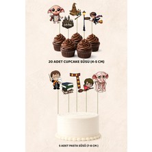 Sinek Kupası Tasarım Harry Potter Konsept 5 Adet Pasta 20 Adet Cupcake Mini Set Doğum Günü Pasta Süsü
