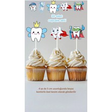 Sinek Kupası Tasarım Ilk Dişim Erkek Çocuk Cupcake Doğum Günü Pasta Süsü Doğum Günü Süsü 20 Adet