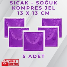 Vistart Mor 13X13 cm 5 Adet Soğuk Kompres Jel Buz Aküsü Soğuk Zincir Buz Jeli Buz Torbası Strafor Kutu Içi Jel