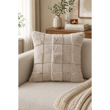 Hby Peluş Koltuk Yastığı Kılıfı - Kırlent Vizon