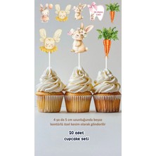 Sinek Kupası Tasarım Ilk Dişim Çıktı Kız Konsept Kürdanlı Cupcake Süsü Doğum Günü Süsü *20'li Kalın Kağıt