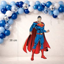 Sinek Kupası Tasarım Süperman Temalı Ayaklı Pano (38 Cm) Doğum Günü Süsü 300GR Kuşe Kağıt