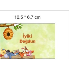 Sinek Kupası Tasarım Winnie The Pooh - 10 Adet Yapışkanlı Köpük Baloncuk Etiketi