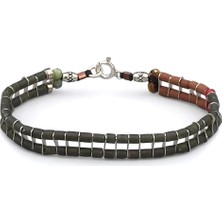 Citrus - Jade Tiger Eye Erkek Double Bileklik MEY2412013