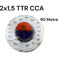 Ms 2x1.5 Ttr Cca Beyaz Çok Telli Kablo 90 Metre