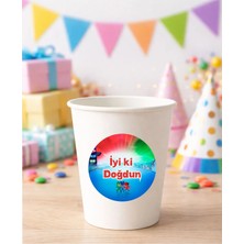 Sinek Kupası Tasarım 20 Adet 4 cm Pijamaskeliler Yuvarlak Happy Birthday Doğum Günün Kutlu Olsun Sticker Çıkartma Etiket