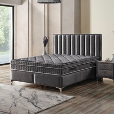 KUMSHOME Peri Tek Kişilik Ultra Full Ortopedik Yaylı Yatak + Baza + Başlık 3'lü Set