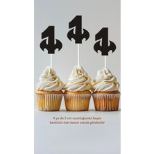 Sinek Kupası Tasarım Batman 1 Yaş Temalı Konsept Kürdanlı Cupcake Süsü Doğum Günü Süsü *20'li Kalın Kağıt