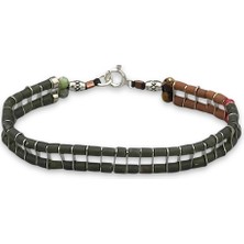 Citrus - Jade Tiger Eye Erkek Double Bileklik MEY2412013