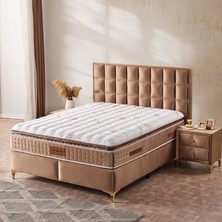 KUMSHOME Parma Tek Kişilik Ultra Full Ortopedik Pedli Yaylı Yatak + Baza + Başlık 3'lü Set