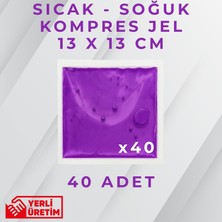 Vistart Mor 13X13 cm 40 Adet Soğuk Kompres Jel Buz Aküsü Soğuk Zincir Buz Jeli Buz Torbası Strafor Kutu Içi Jel