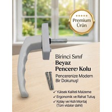 Dreamax 12036 Birinci Sınıf Beyaz Pvc Pencere Kolu - Evrensel Pimapen Uyumlu, Ergonomik Plastik Çift Açılım Pencere Kolu ( 2 Adet )