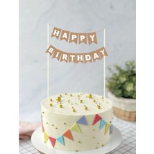 Sinek Kupası Tasarım Happy Birthday Yazlı Kraft Pasta Bayrağı Parti Malzemeleri Doğum Günü