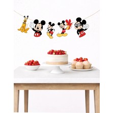 Sinek Kupası Tasarım Mickey Mouse Temalı Banner Parti ve Doğum Günü Süsü 5 Figür