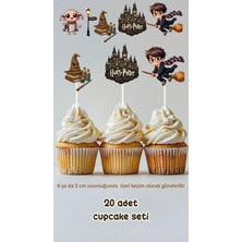 Sinek Kupası Tasarım Harry Potter Temalı Konsept Kürdanlı Cupcake Süsü Doğum Günü Süsü *20'li Kalın Kağıt