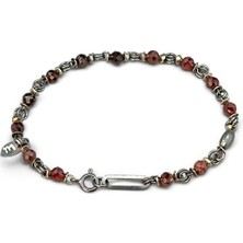 Quavo Oxide Silver & Burgundy - Erkek Bileklik MEY2512027