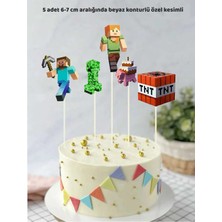 Sinek Kupası Tasarım Minecraft Temalı Pasta Süsü Parti Malzemeleri Doğum Günü