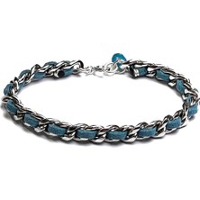 Chaileather Blue - Zincir & Deri Bileklik MEY2512058