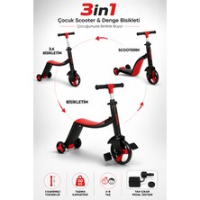 Yıldırım Oyuncak 3in1 Çocuk Scooter & Pedallı Denge Bisikleti – 2-6 Yaş Ayarlanabilir Yükseklik 50KG Taşıma Kapasiteli