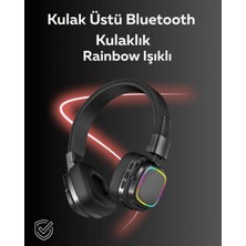 Marsilyan Rgb Işıklı Katlanabilir Bluetooth 5.3 Kulak Üstü Kulaklık