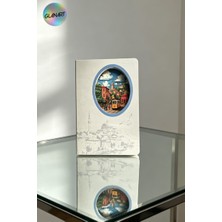 Glanart Hediyelik Lüks Oval Desen Kesimli Çizgisiz Not Hatıra Defteri 60 Yaprak (13,5X20,5 cm ) Istanbul