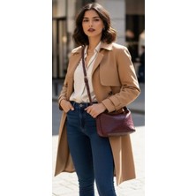 Velvet Rush Premium Soft Örgü Dokulu Gold Kilit Detaylı Pinterest Model El ve Omuz Çantası