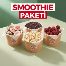 ÇITLAT ÇEREZ SHOP Smoothie Paketi Freeze Dried Incir Küp Elma Granül Yaban Mersini Böğürtlen Şekersiz Katkısız Dondurularak Kurutulmuş Meyve Karışımı
