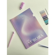 Kağıt Gemi Dükkan Aurora Dream Lavander Pastel Mor Pembe A4 Boy Şeffaf Dosya 31X22 Cm/belge Dosyası/düzenleyici Klasör