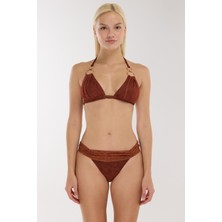 Ayyıldız 5704 Kahverengi Üçgen Bikini Takımı