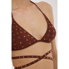 Ayyıldız 5701 Kahverengi Üçgen Bikini Takımı