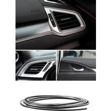 Autowise Trim Fitili Oto Geçmeli Krom Gümüş Trim Fitili Süs 5 Metre Nikelajlı