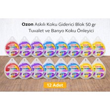 Uravas Store Ozon Askılı Koku Giderici Blok 50 gr Tuvalet ve Banyo Koku Önleyici 12 Adet